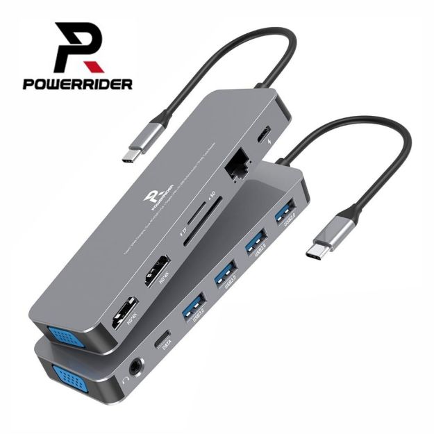 圖片 PowerRider HB-P13 十三合一PD充電傳輸集線器